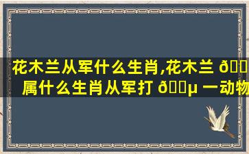 花木兰从军什么生肖,花木兰 🐠 属什么生肖从军打 🐵 一动物